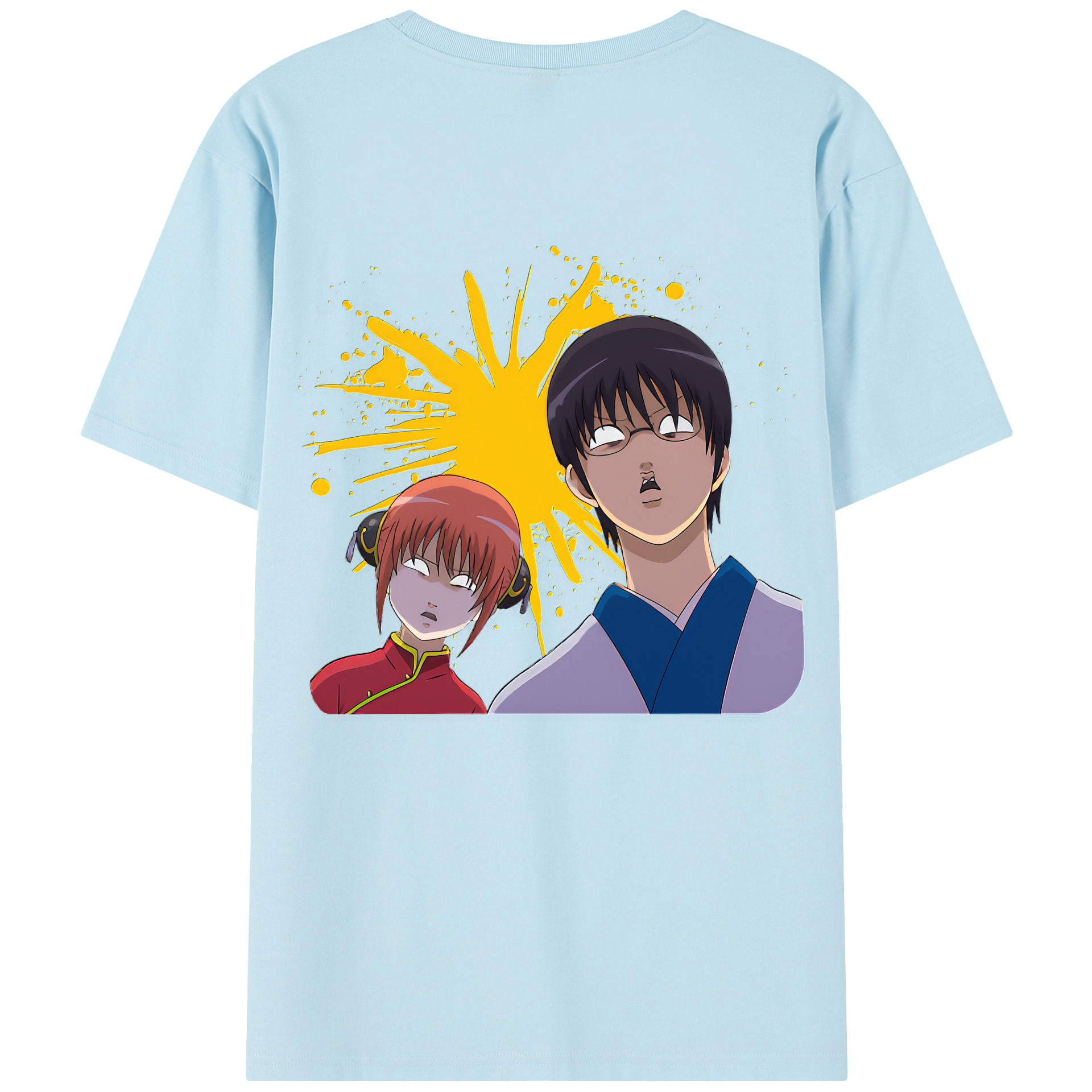 （画像用） ぎんたま 坂田銀時（さかたぎんとき） 神楽 志村新八（しむら しんぱち） GINTAMA Sakata Gintoki Kagura Shimura Shinpachi 綿100％半袖Tシャツ（背面プリント）